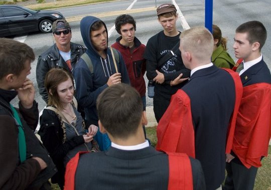 TFP Student Action debates with SOA Watch protesters