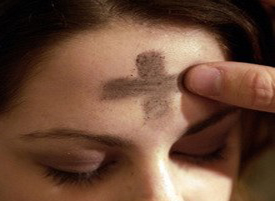 Ash Wednesday, Receiving Ashes on Forehead