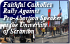 Faithful Catholics rally against pro-abortion speaker at the University of Scranton
