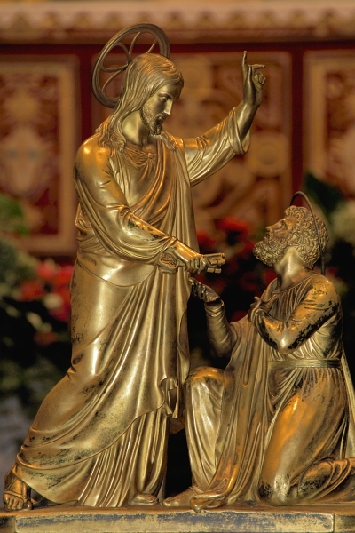 Saint Peter receives the Keys to the Kingdom of Heaven from Our Lord Jesus Christ