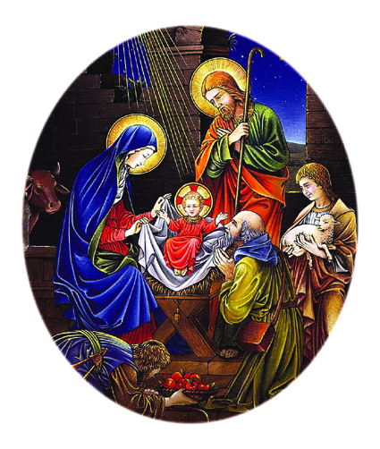 The grandeur of the Nativity is permeated with order, hierarchy and splendor. Painting by Dias Tavares.
