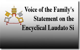 Voice of the Family’s Statement on the Encyclical Laudato Si’