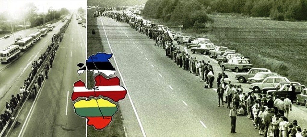 August 23 1989 - Two million people in the Baltics (Lithuania, Estonia, Latvia), then still Soviet Socialist Republics, joined hands to form a human chain more than 600 km long crossing the three Baltic republics and passing by the three capitals, Vilnius, Tallinn and Riga, respectively