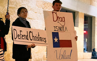 Catholics Protest the Innocence of Christmas Dragged through the Gutter in Austin