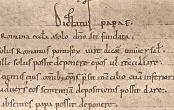 Looking at a High Point of the Middle Ages: The Dictatus Papae of Saint Gregory VII