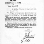 Msgr. Giovanni Battista Montini letter February 26, 1949 Latin original