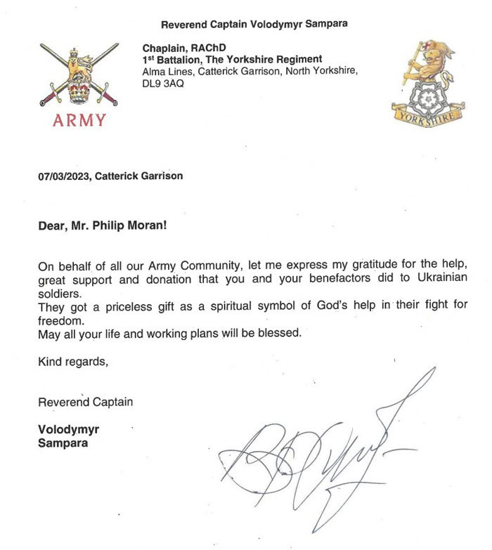 TFPs Offer Spiritual Strength to Ukrainian Under Fire