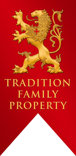 Bandera de león de propiedad familiar tradicional