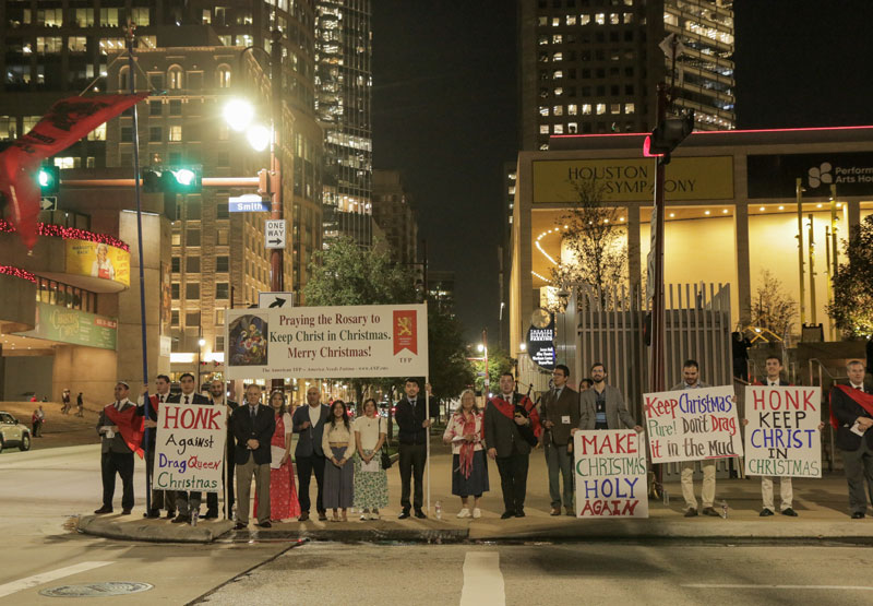 Public Square Rosary Rally in downtown Houston-Keep Christ in Christmas