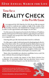 Time for a REALITY CHECK in the Pro-life Cause